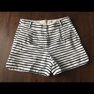 J Crew black and white striped shorts